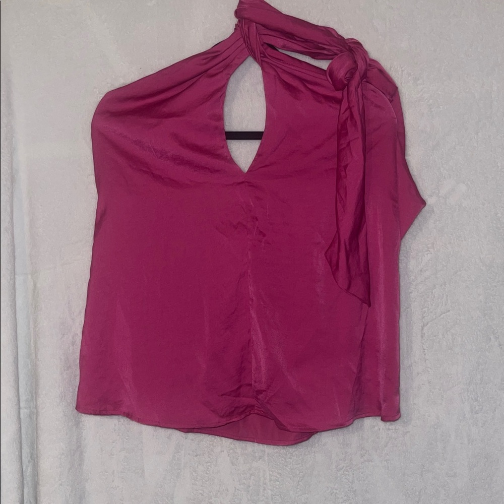 Chic Fuchsia Halter Blouse
